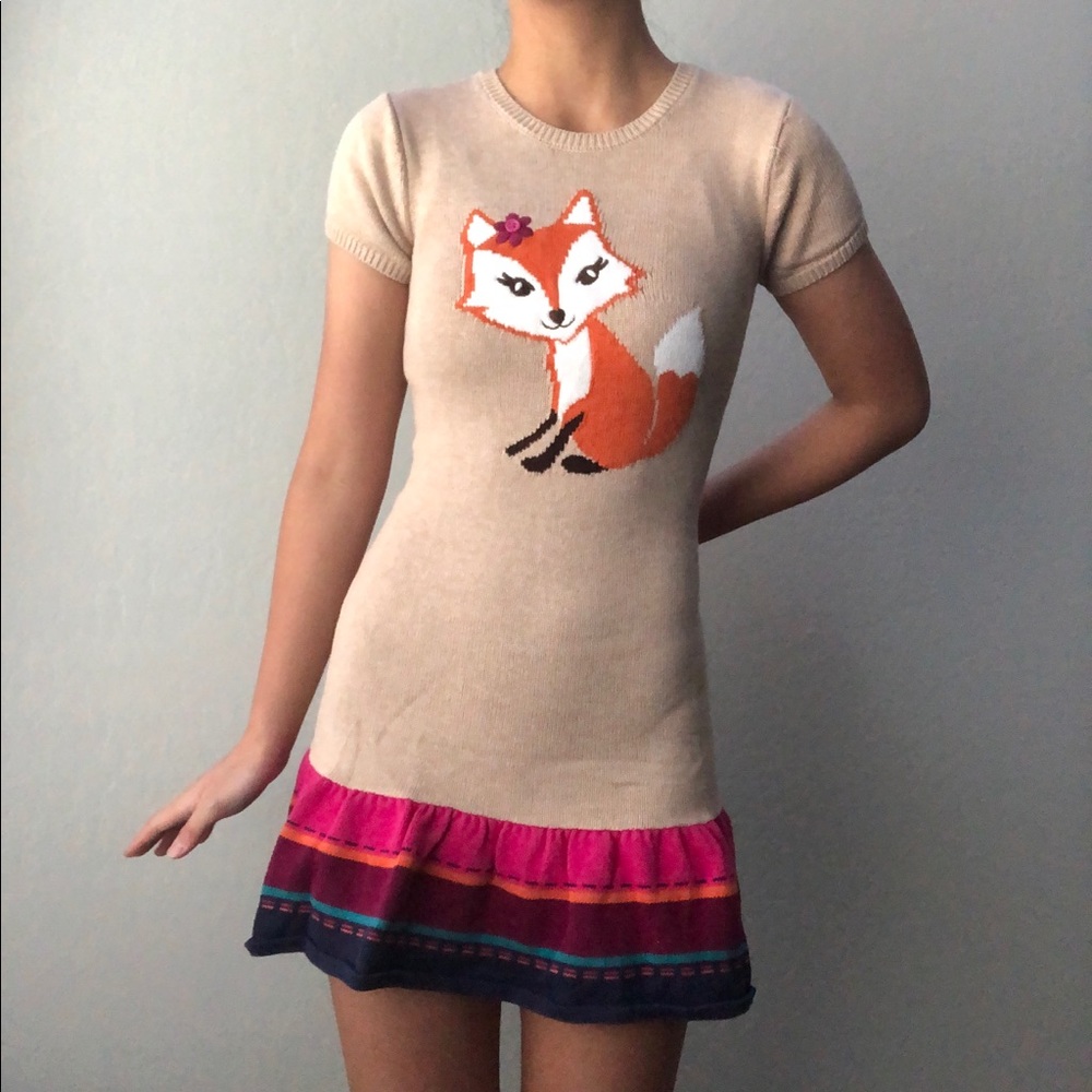 yarn knit fox dress!